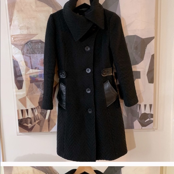 Mackage woven textured virgin wool belted coat - Picture 2 of 6